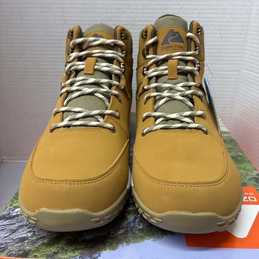 Ozark Trail Mens Size 11 Sport Hiker Shoes Waterproof Hiking Boots Wheat Leather